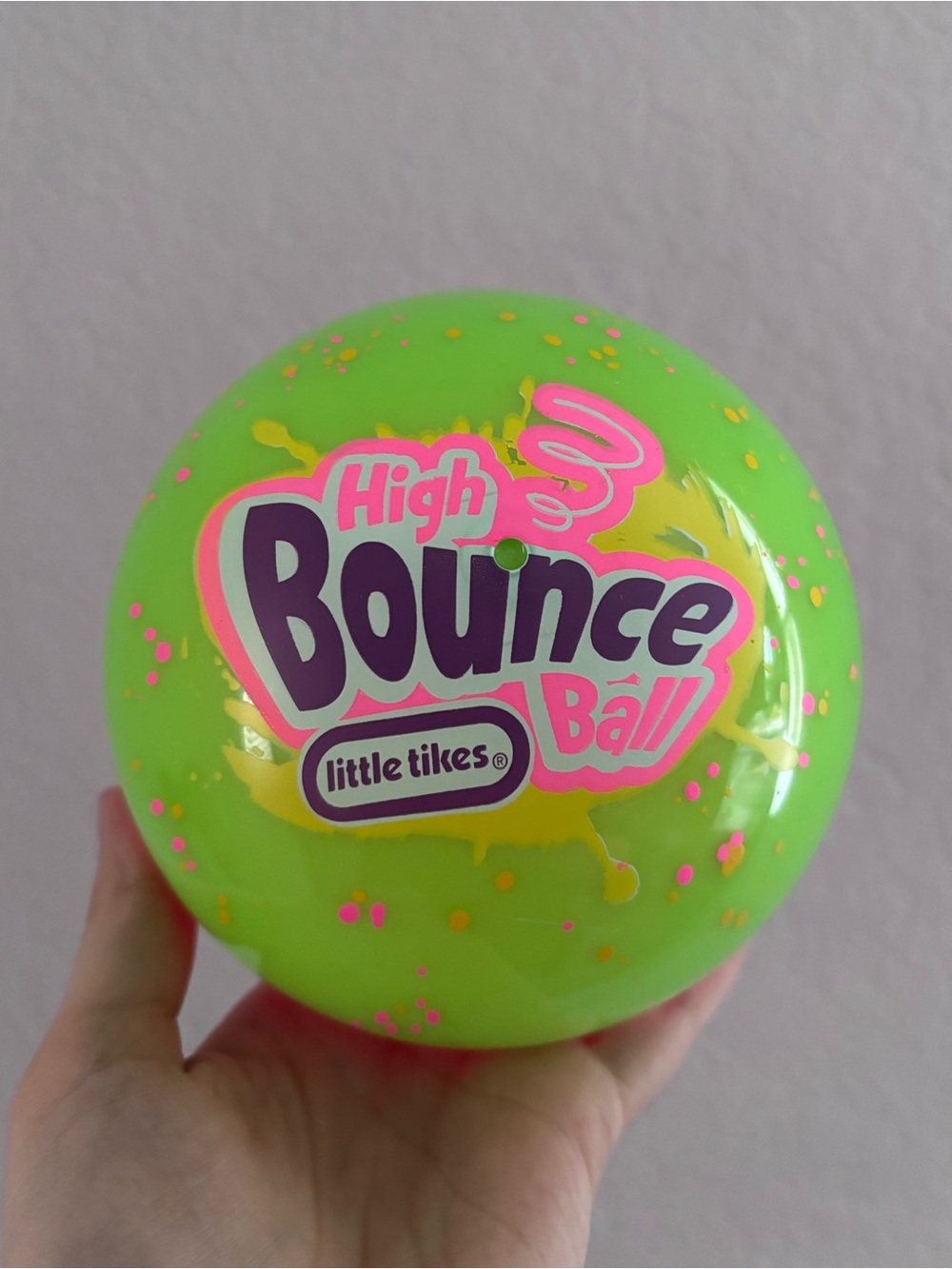 Little Tikes High Bounce Ball - Neon Green with Pink & Paint Splatter